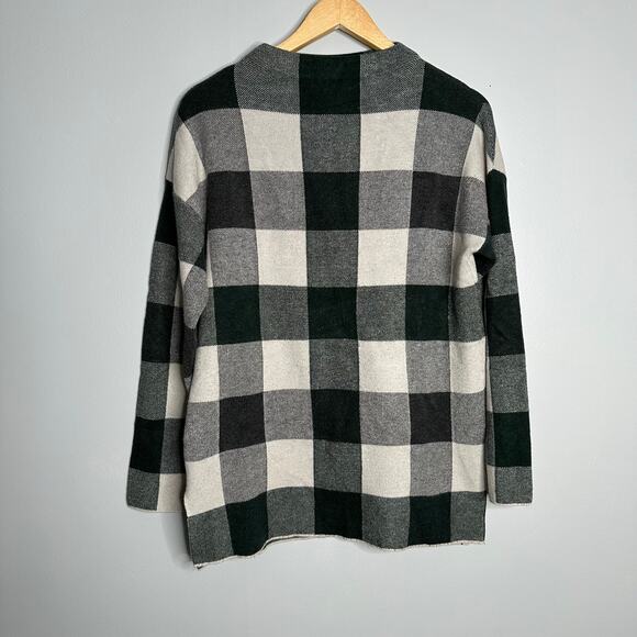 Tahari Women's Green‎ + White Plaid Mock Neck Medium Weight Sweater Size M - Picture 1 of 5